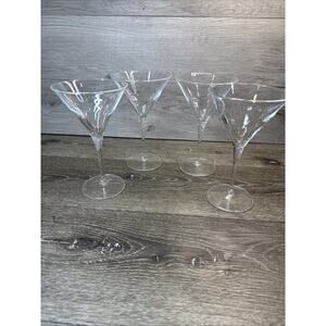 Luigi Bormioli Crescendo Martini Glasses Barware Cocktail 7.75” Tall~Set Of 4